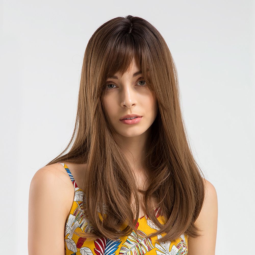 20 Inches Hair Wig Long Straight Silky Synthetic Heat