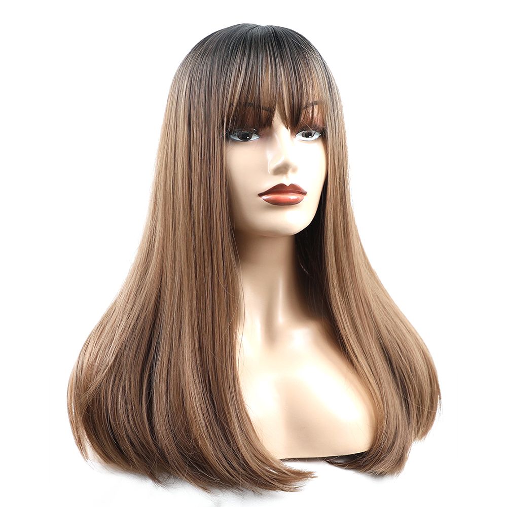 20 Inches Hair Wig Long Straight Silky Synthetic Heat