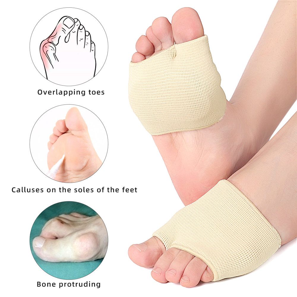 2 Pairs Metatarsal Pads Half Bunion Sleeve Forefoot Cushion For Foot Pain Relief