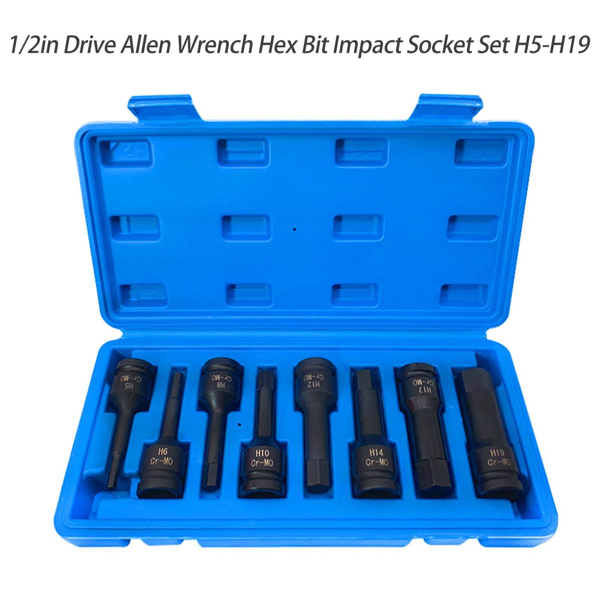 1/2in Drive Allen Wrench Hex Bit Impact Socket Set H5-H19