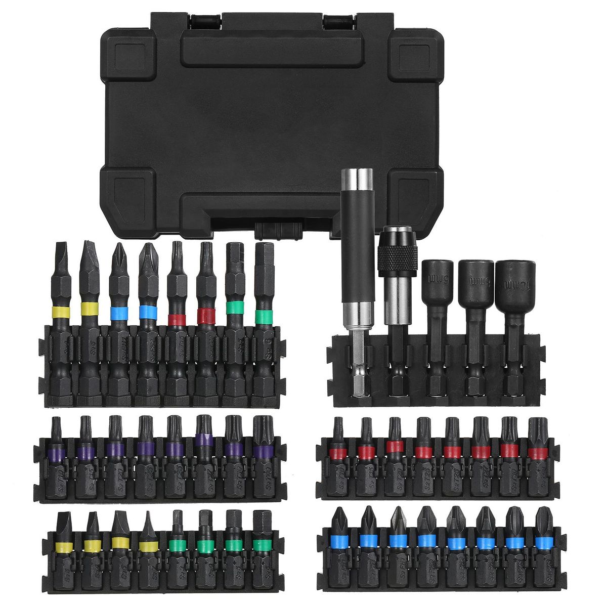 45PCS Drill Bit Set Screwdriver Bit Set Impact Driver Bit Set for Wood, Metal, Steel and Security Screwdriver Bits for Power Tool with Case