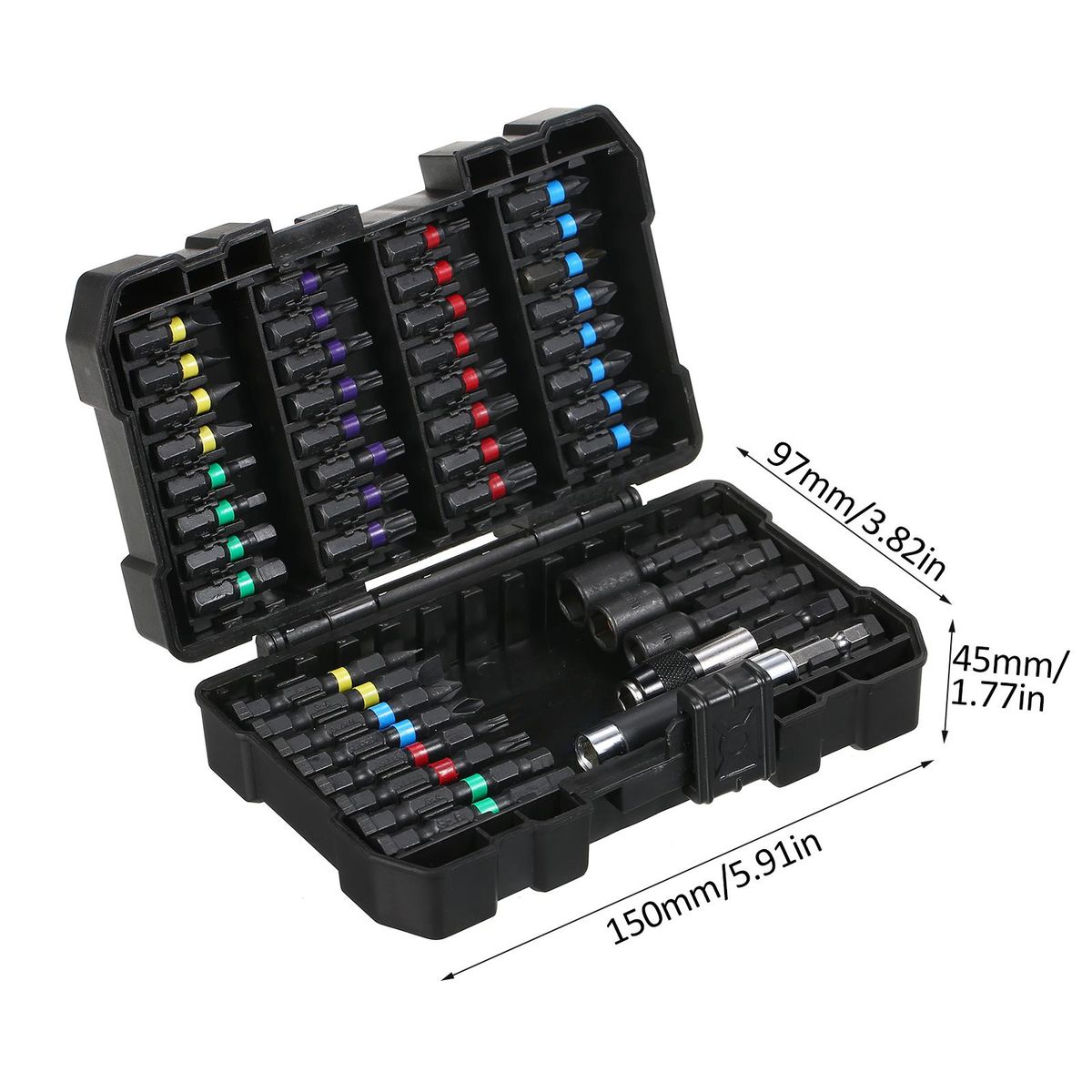 45PCS Drill Bit Set Screwdriver Bit Set Impact Driver Bit Set for Wood, Metal, Steel and Security Screwdriver Bits for Power Tool with Case