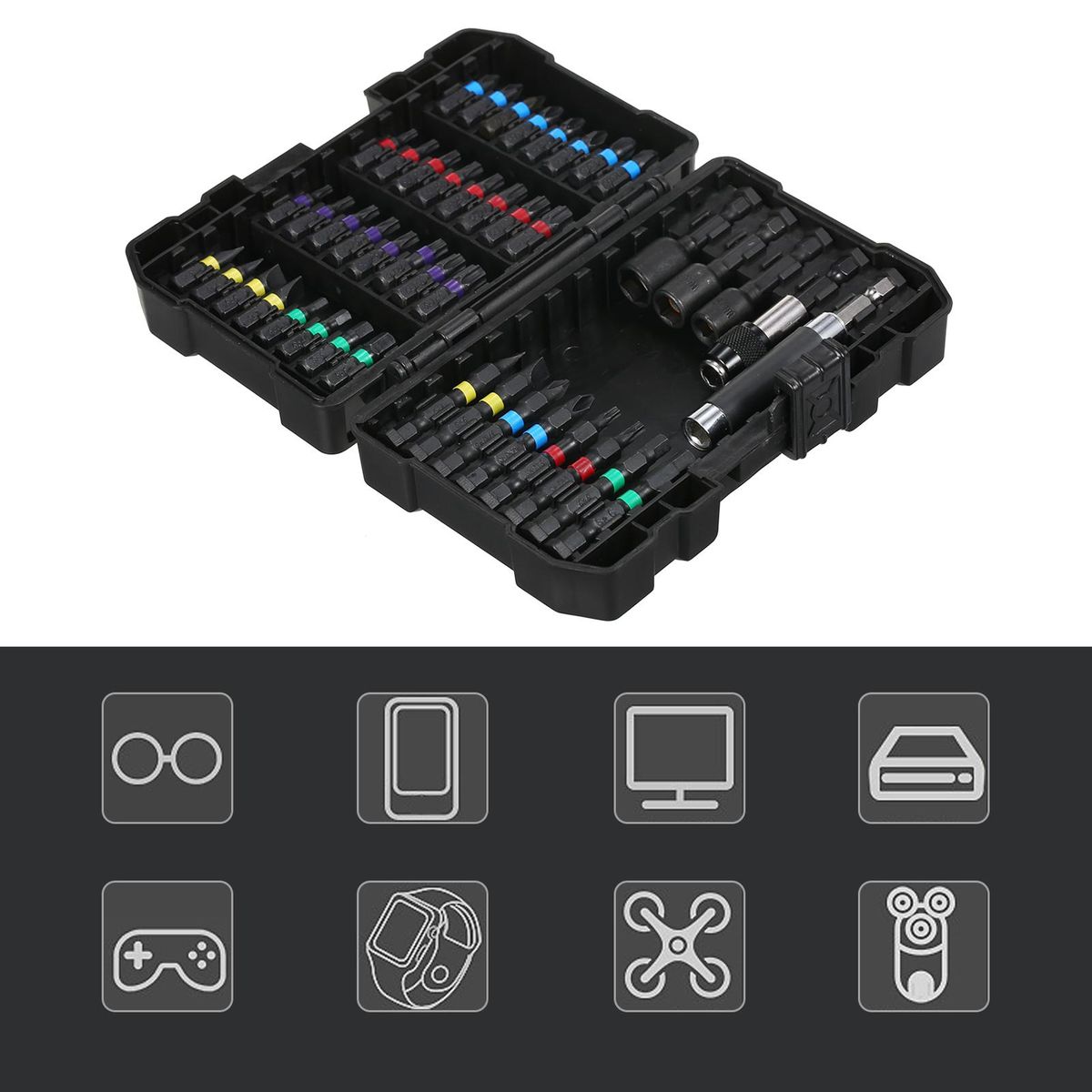 45PCS Drill Bit Set Screwdriver Bit Set Impact Driver Bit Set for Wood, Metal, Steel and Security Screwdriver Bits for Power Tool with Case