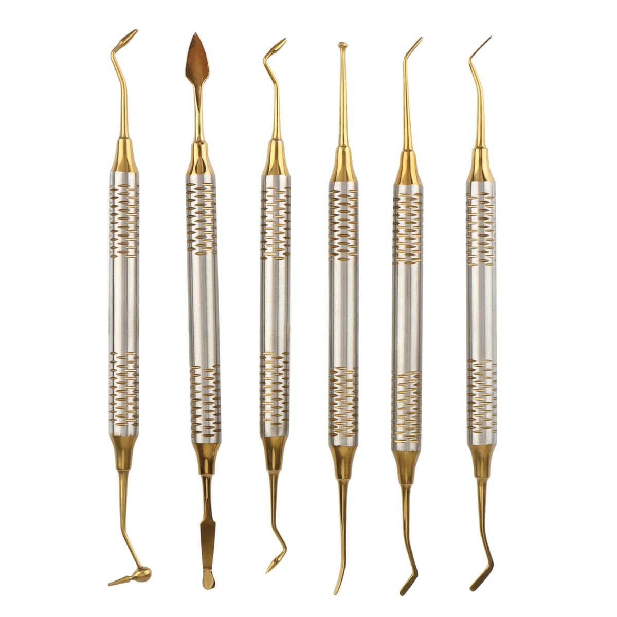 6Pcs Dental Instrument Composite Resin Filling Spatula Titanium-Plated Head Filling