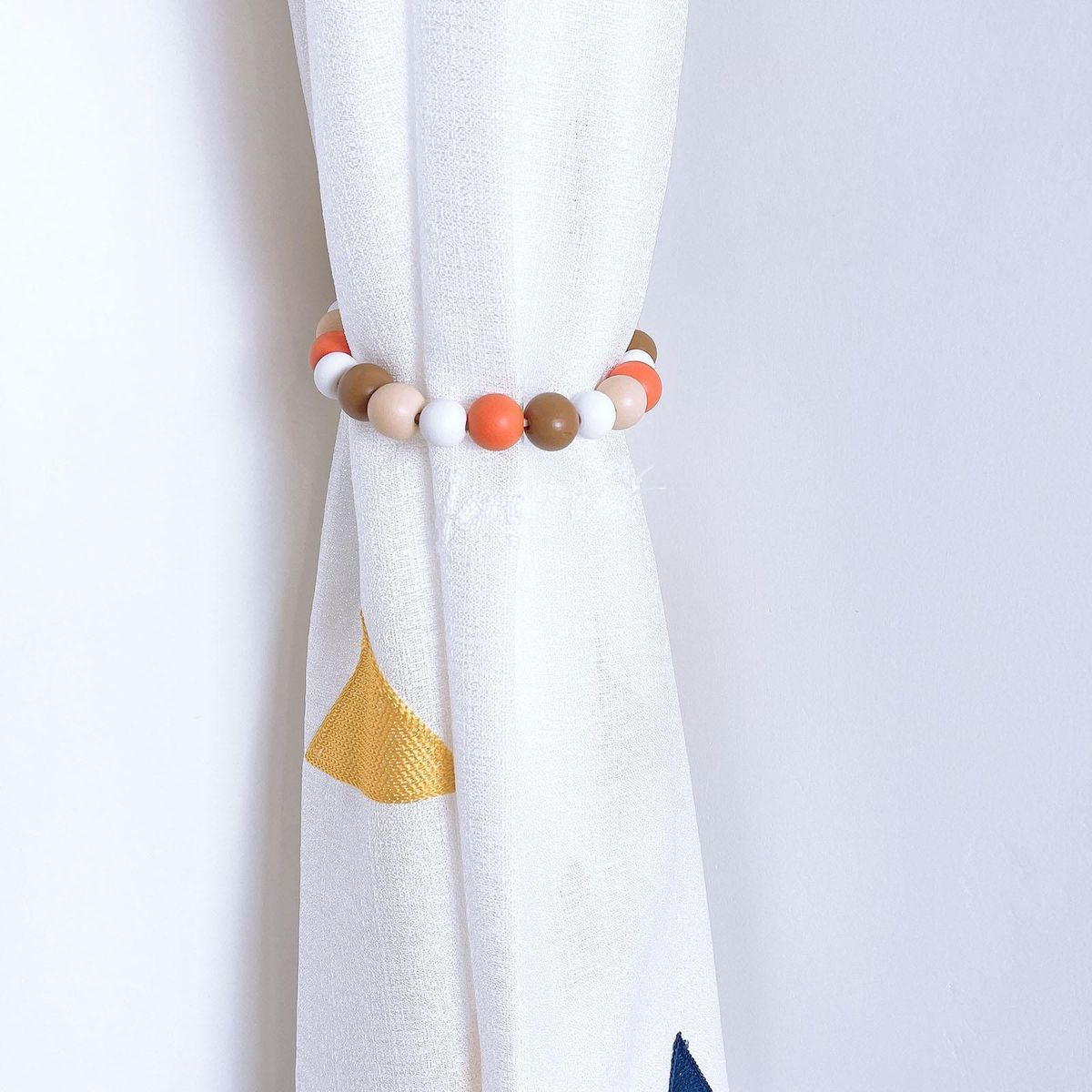 Wood Bead Curtain Tiebacks Bedroom Decorative Drapery Colorful 2