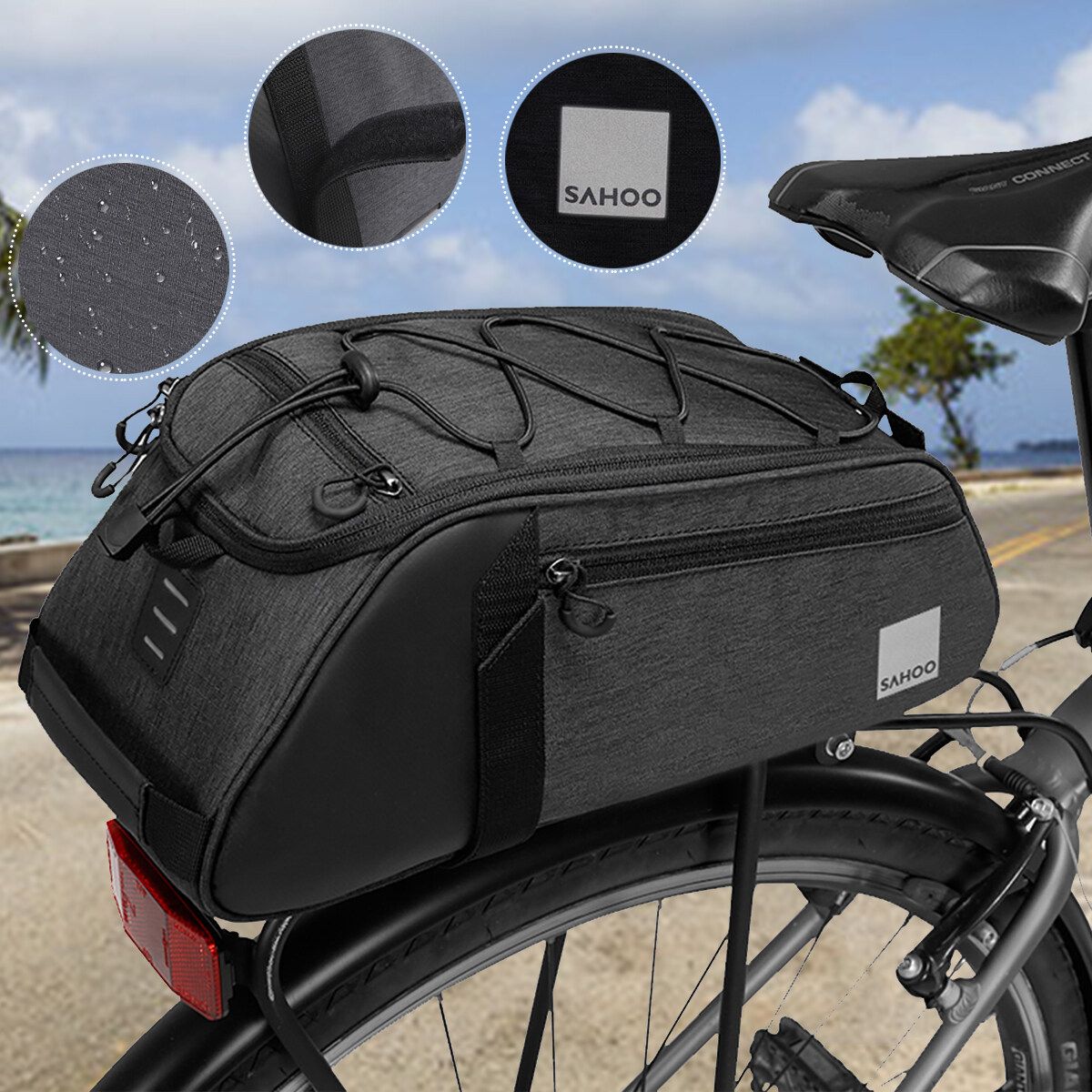 Portable Bicycle Bag Waterproof Luggage Bag Bike Rear Seat Trunk Saddle Bag 7L