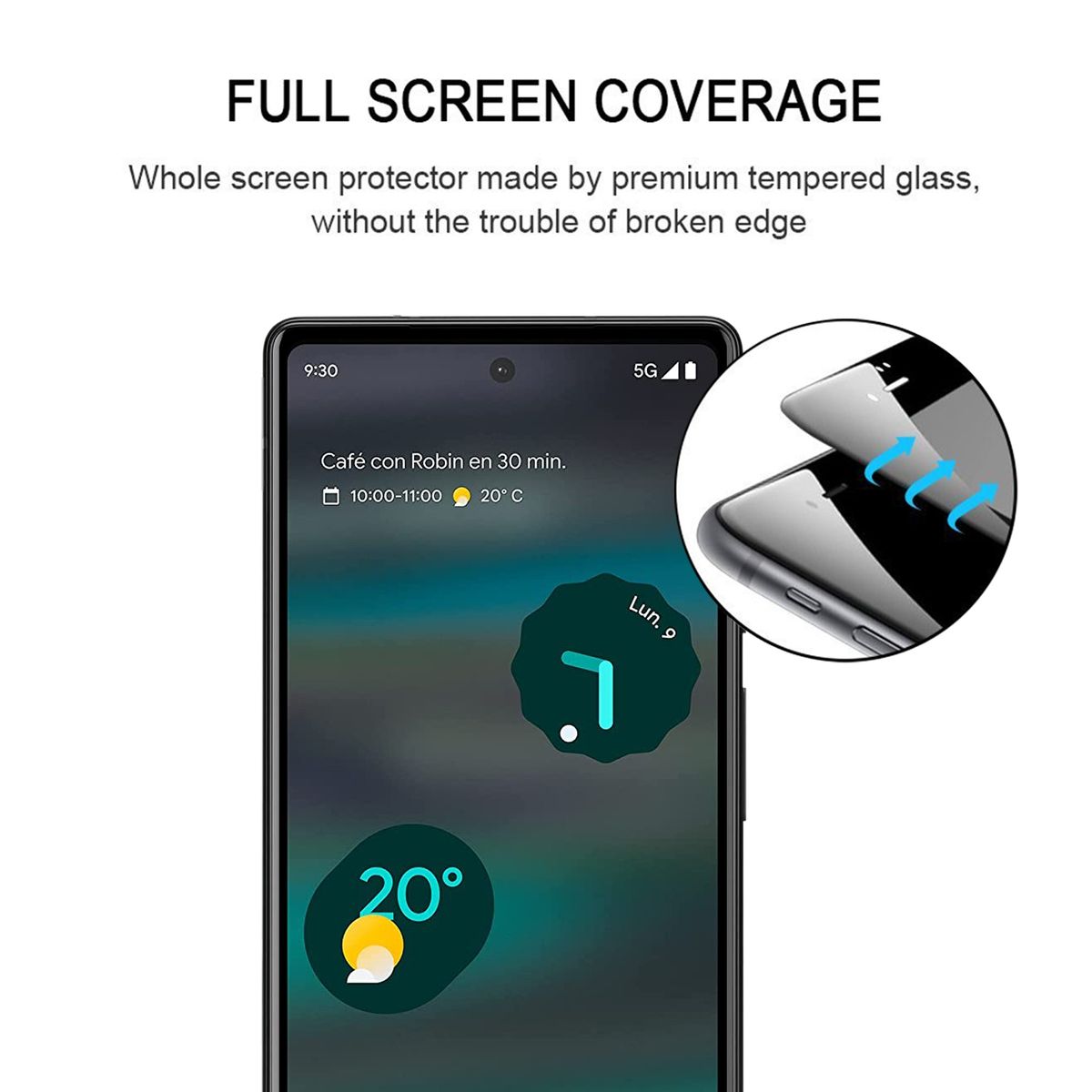 For Google Pixel 6a Full Screen Protector Tempered Glass Film