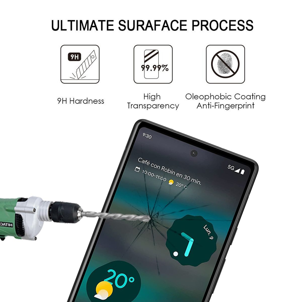 For Google Pixel 6a Full Screen Protector Tempered Glass Film