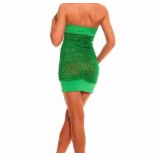 Emfed Bandeau Green Mini Dress