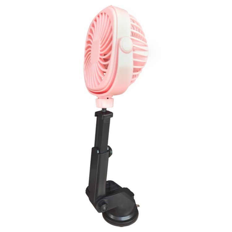 Car Suction Cup Fan Retractable (Pink)