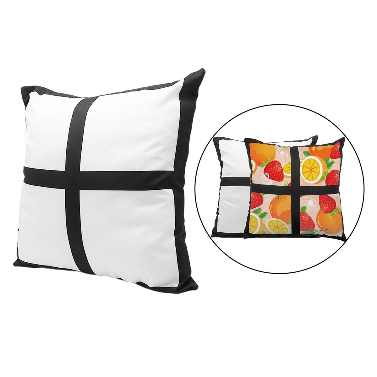 2x Sofa Bed Heat Transfer Polyester Cushion Cover
