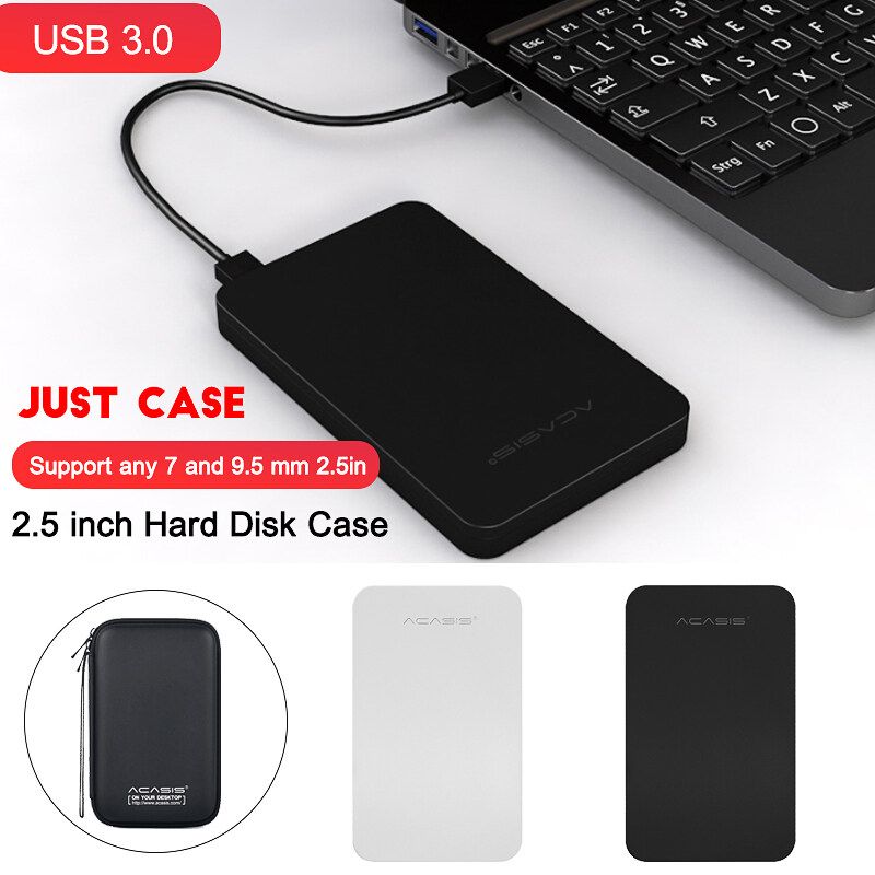 2.5'' HDD SSD Case Sata To USB3.0 Hard Drive Box Enclosure Adapter + USB 5TB