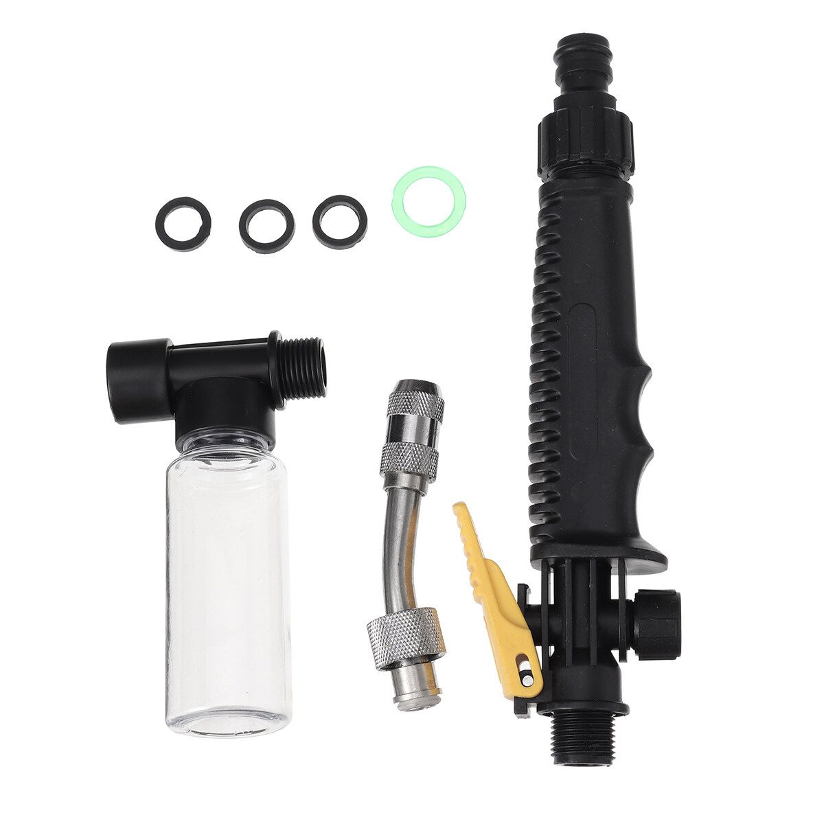 34/52.5/62.5/77CM 2-in-1 High Washer With Foam Bottle Adjustable Detachable For Wood Brick Concrete Plastic Glass Clean Black 77CM