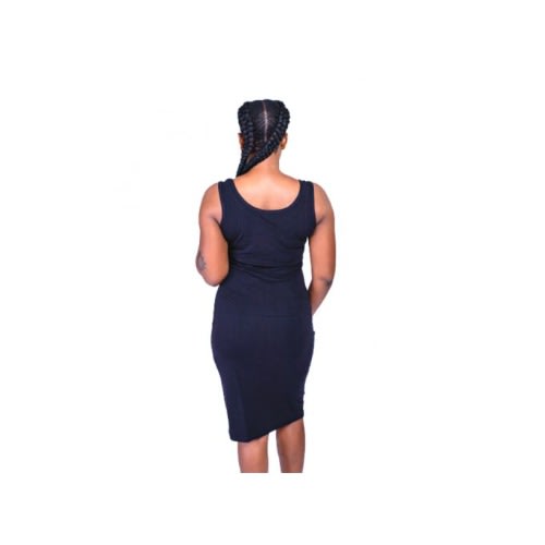 Sleeveless Bodycon Office Dress - Black