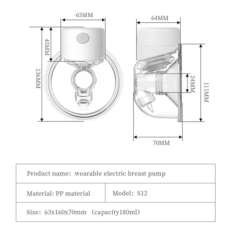 Wearable Automatic Breast Pump White
