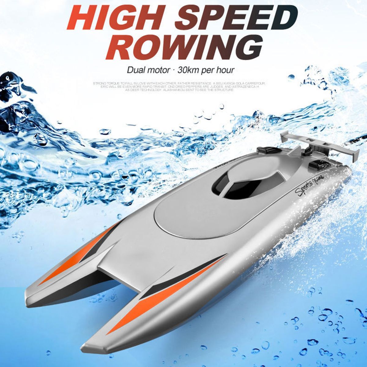 1 Set Remote Control Boat Remote Control Toy Boat Water Toy Silver Gray