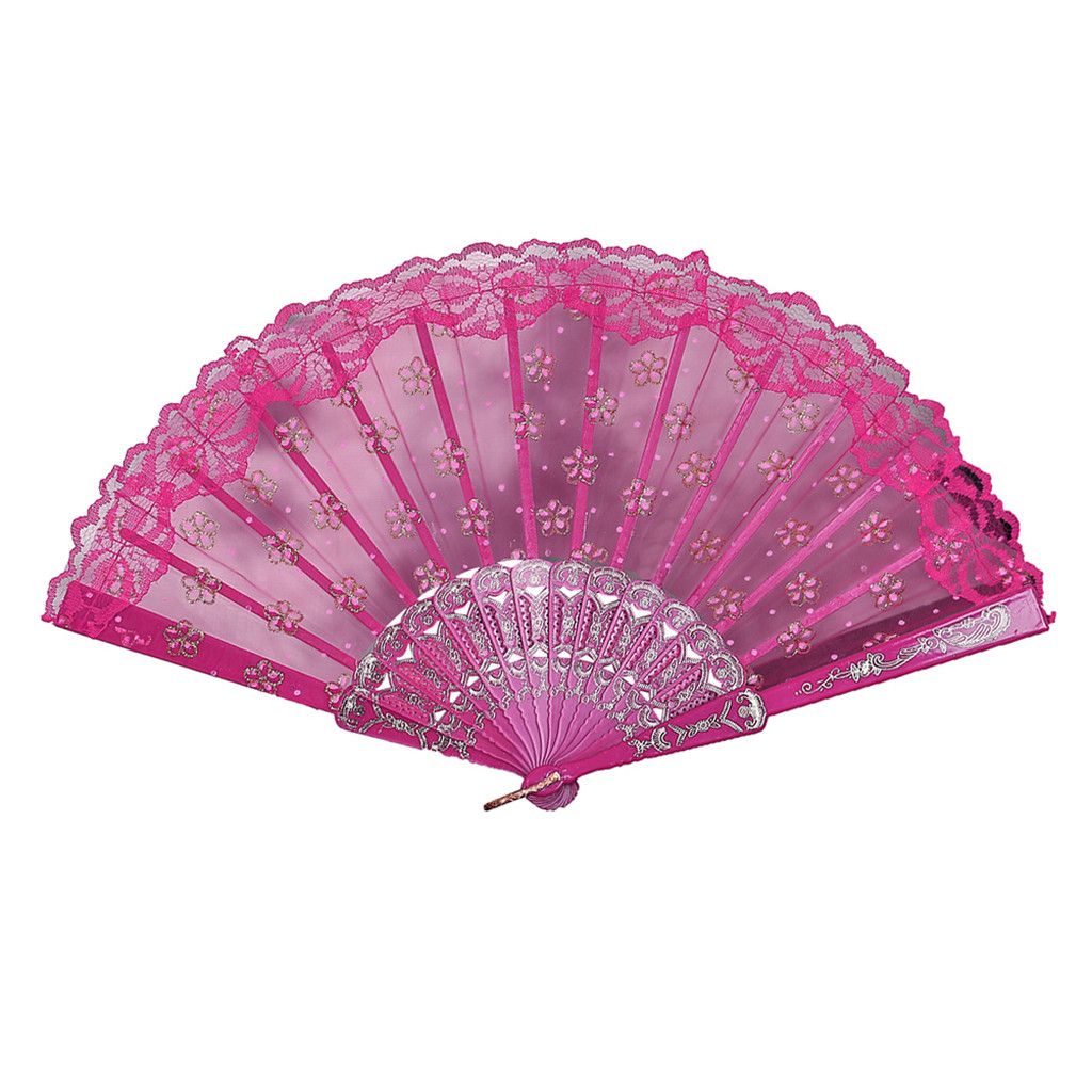 G614 Summer Hand Flower Dance Lace Folding Style Fan Fan Hand Best Party Silk Chinese Flower Folding Vintage Held Wedding Held
