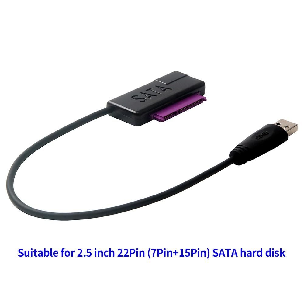 USB3.0 to SATA Adapter Cable Hard Disk Adapter Converter Cable 2.5 inch(7Pin+15Pin) SATA HDD SSD Adapter Cable