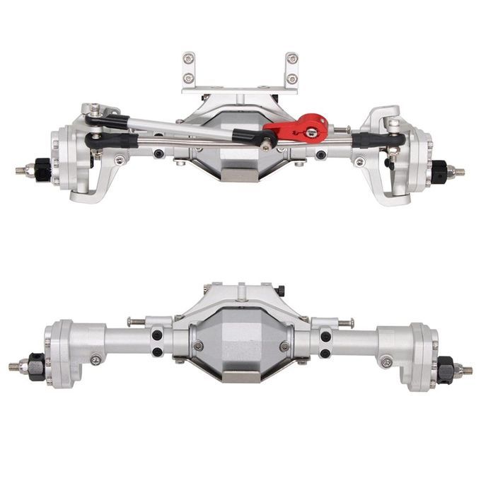 1 Pair Aluminum Alloy Front Rear Portal Axles For-Silver