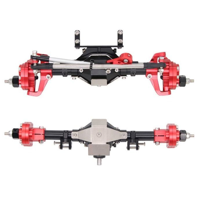 1 Pair Aluminum Alloy Front Rear Portal Axles For-Silver