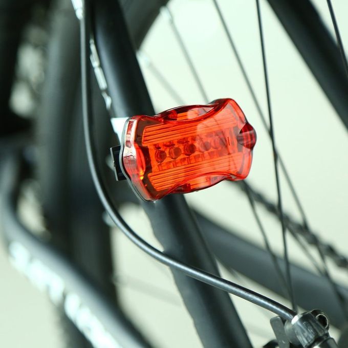 5 Water Resistant   Bike Bi Y Le Head Light Rear Safety Flashlight Bra Ket-black