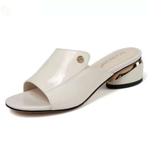 Cream Low Heel Women/ Ladies Slippers