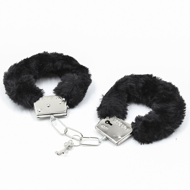 Bondage Furry Handcuff With Key Police Roleplay BLACK