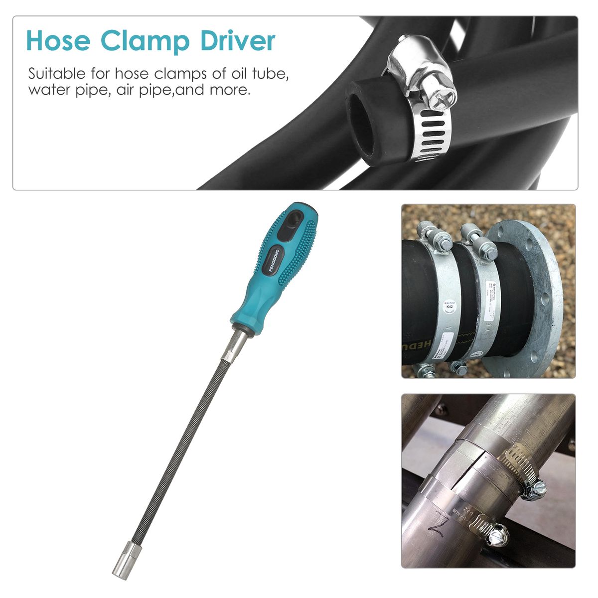Flexible Hose Clamp Driver 7mm Metric Nut Driver Non-Slip