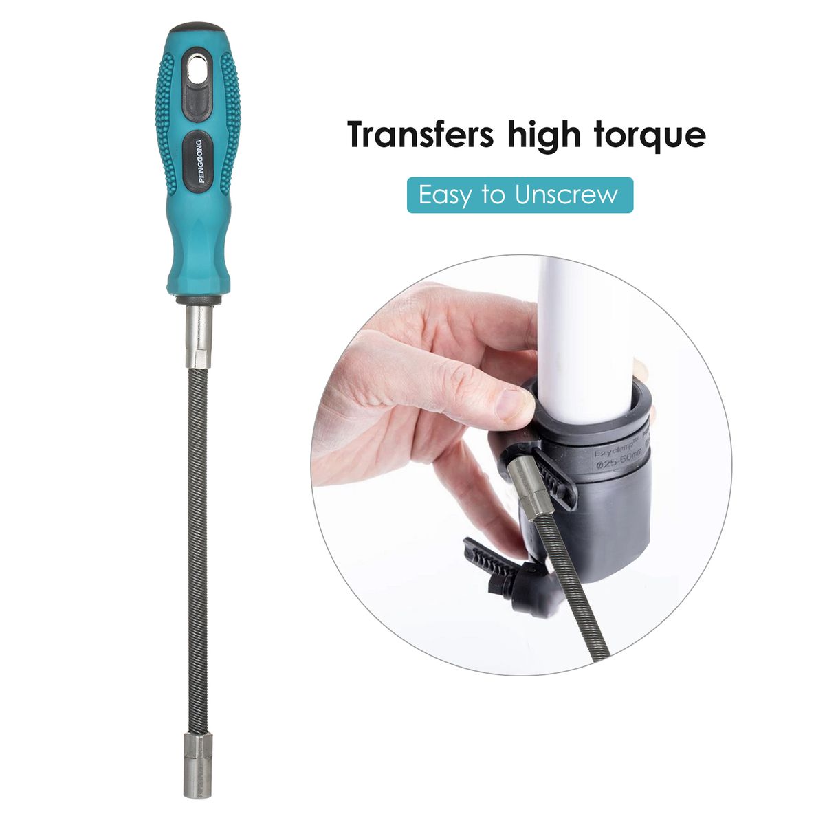 Flexible Hose Clamp Driver 7mm Metric Nut Driver Non-Slip