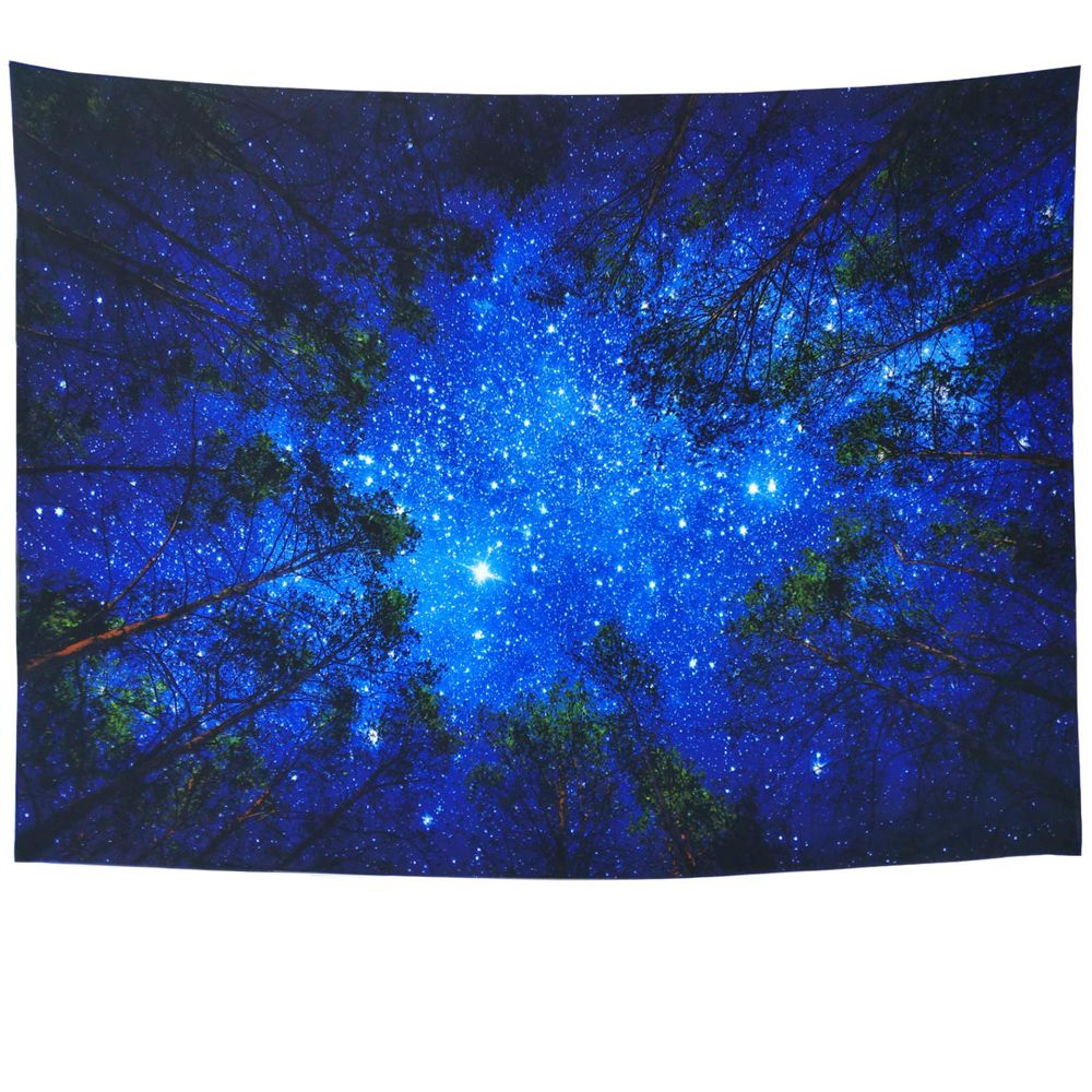 Night Sky Starry Forest Tapestry For Home Decor