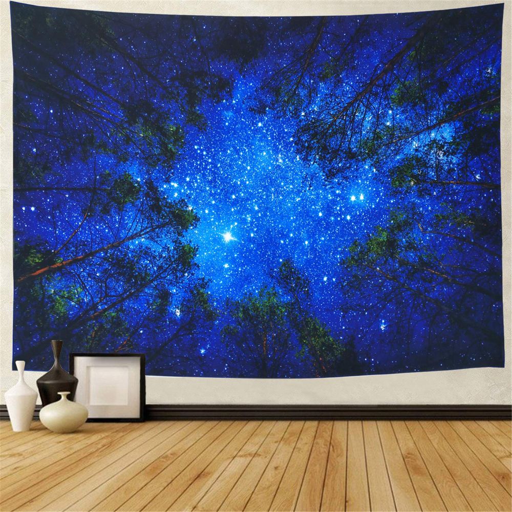 Night Sky Starry Forest Tapestry For Home Decor