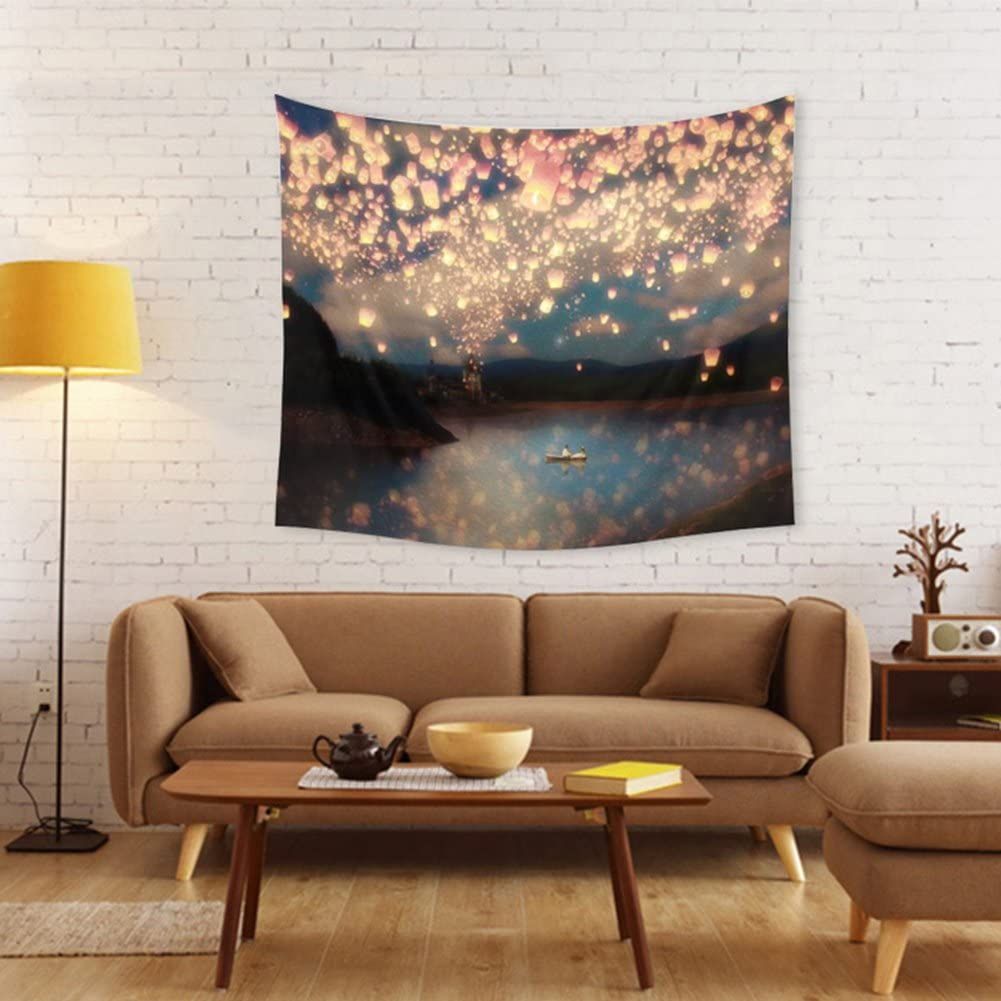 Kongming Lantern Lake Surface Wall Hanging Tapestry