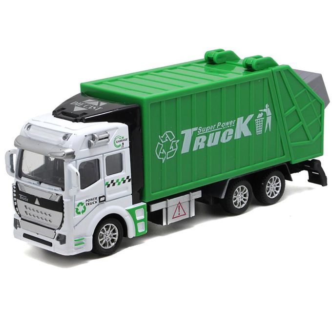 Mini 1/48 Garbage Truck Model With Trash Can Kids-Green