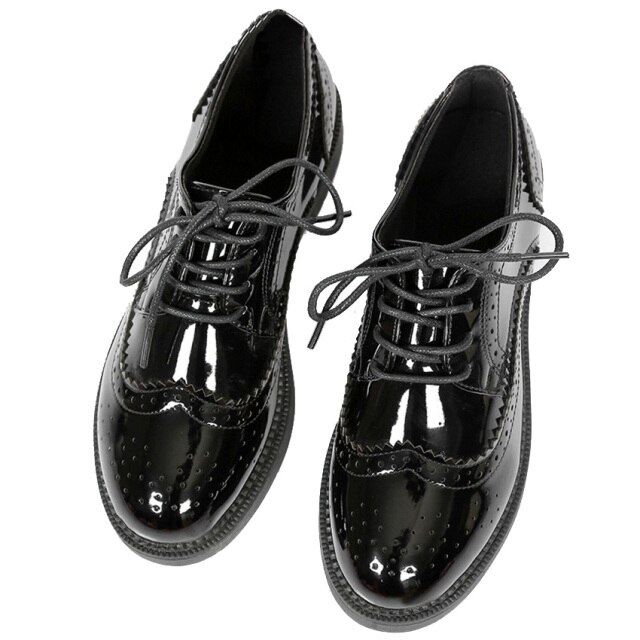 Full Black Leather Ballet Shoes For Women