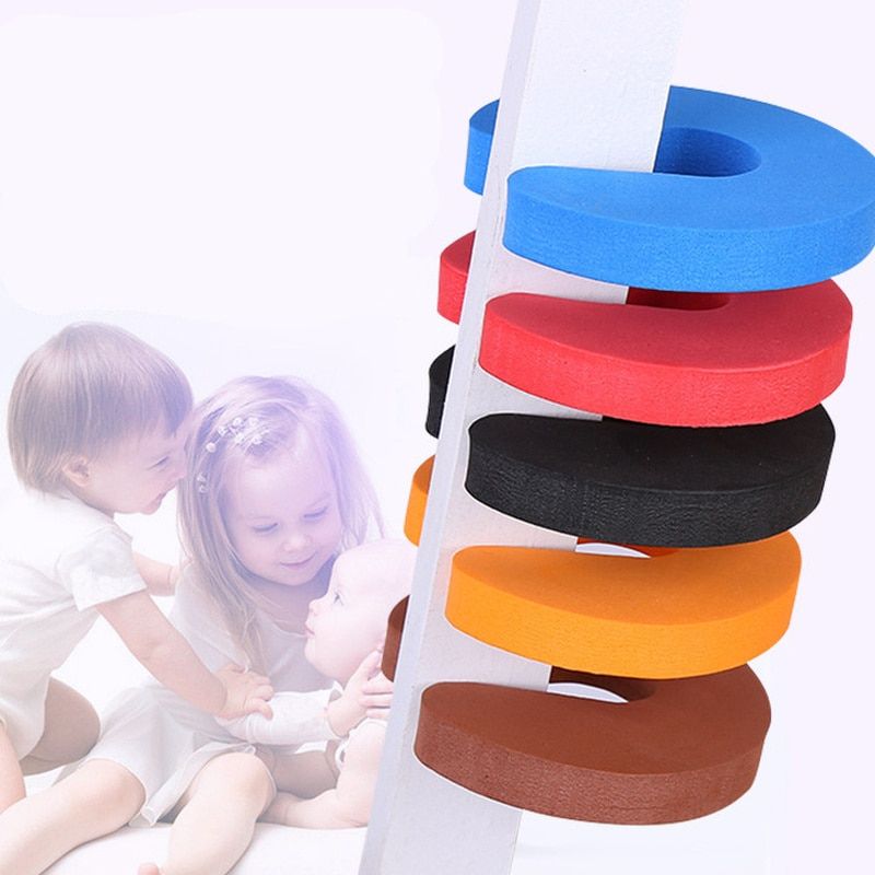 1PC EVA C Shape Security Cabinet Locks Door Clip Baby Safety Locks Children Protection Kids Finger Safe Soft Foam Door Stopper