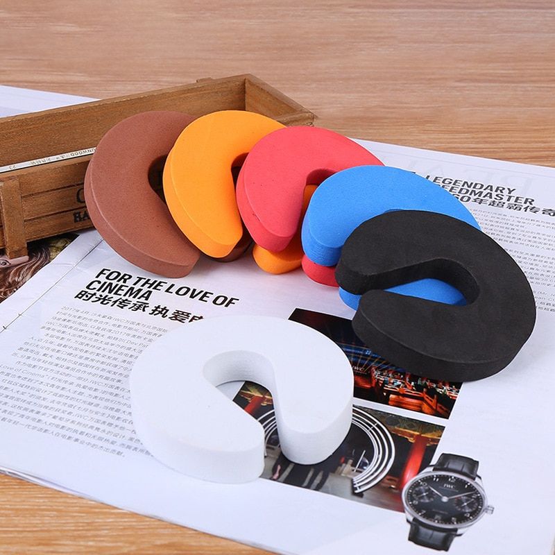1PC EVA C Shape Security Cabinet Locks Door Clip Baby Safety Locks Children Protection Kids Finger Safe Soft Foam Door Stopper