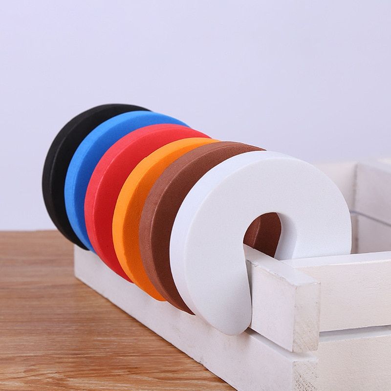 1PC EVA C Shape Security Cabinet Locks Door Clip Baby Safety Locks Children Protection Kids Finger Safe Soft Foam Door Stopper