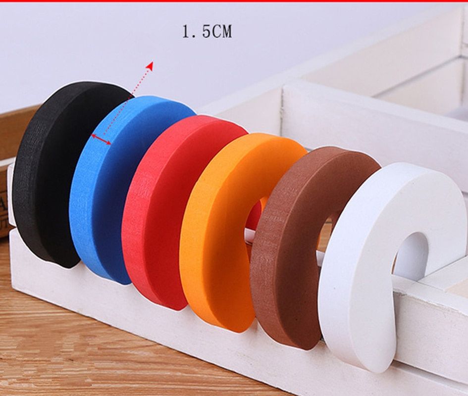 1PC EVA C Shape Security Cabinet Locks Door Clip Baby Safety Locks Children Protection Kids Finger Safe Soft Foam Door Stopper