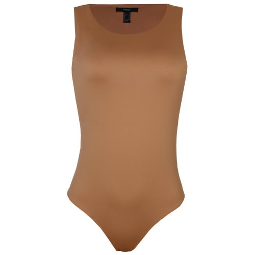Sleeveless Roundneck Bodysuit - Brown