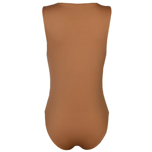 Sleeveless Roundneck Bodysuit - Brown