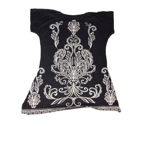 Ice Silk Ladies Printed Top- Blue