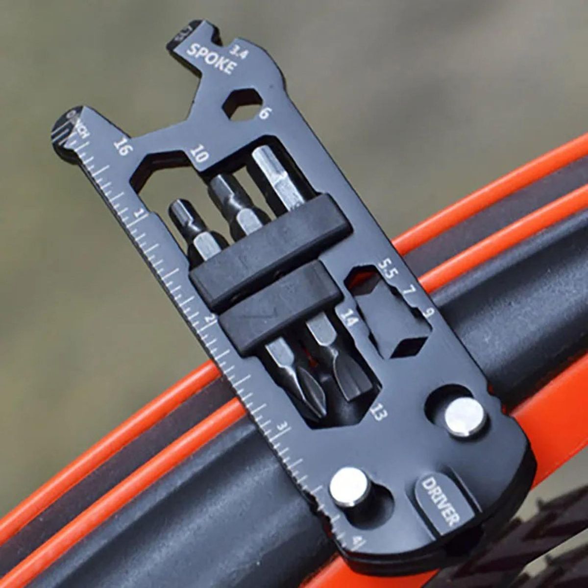 Compact Multi-tool Screwdriver Wrench Hex Key Portable Bike Repair Kit Black