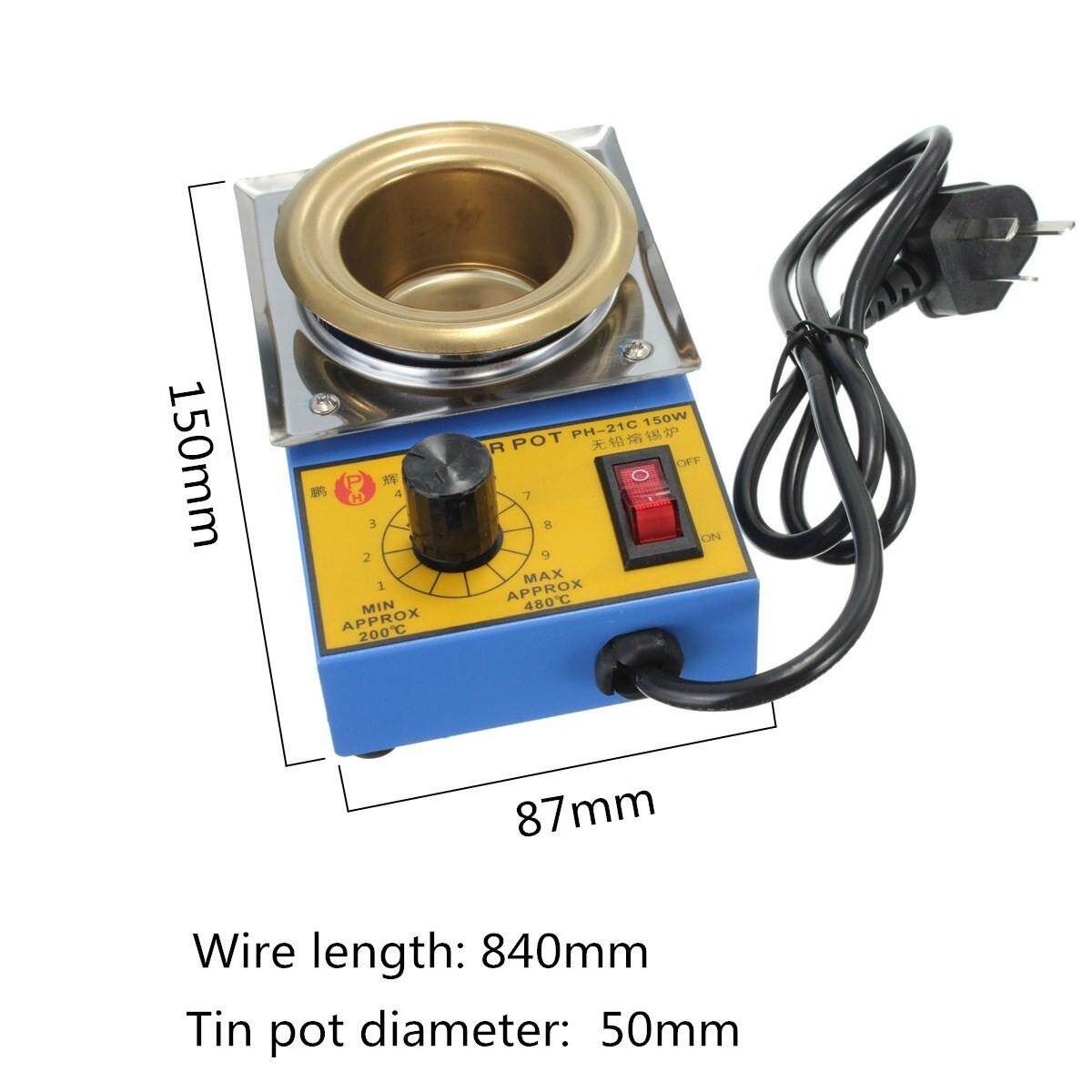 150W 50mm 220V Desoldering Stainless Steel Plate Solder Pot 200-480°
