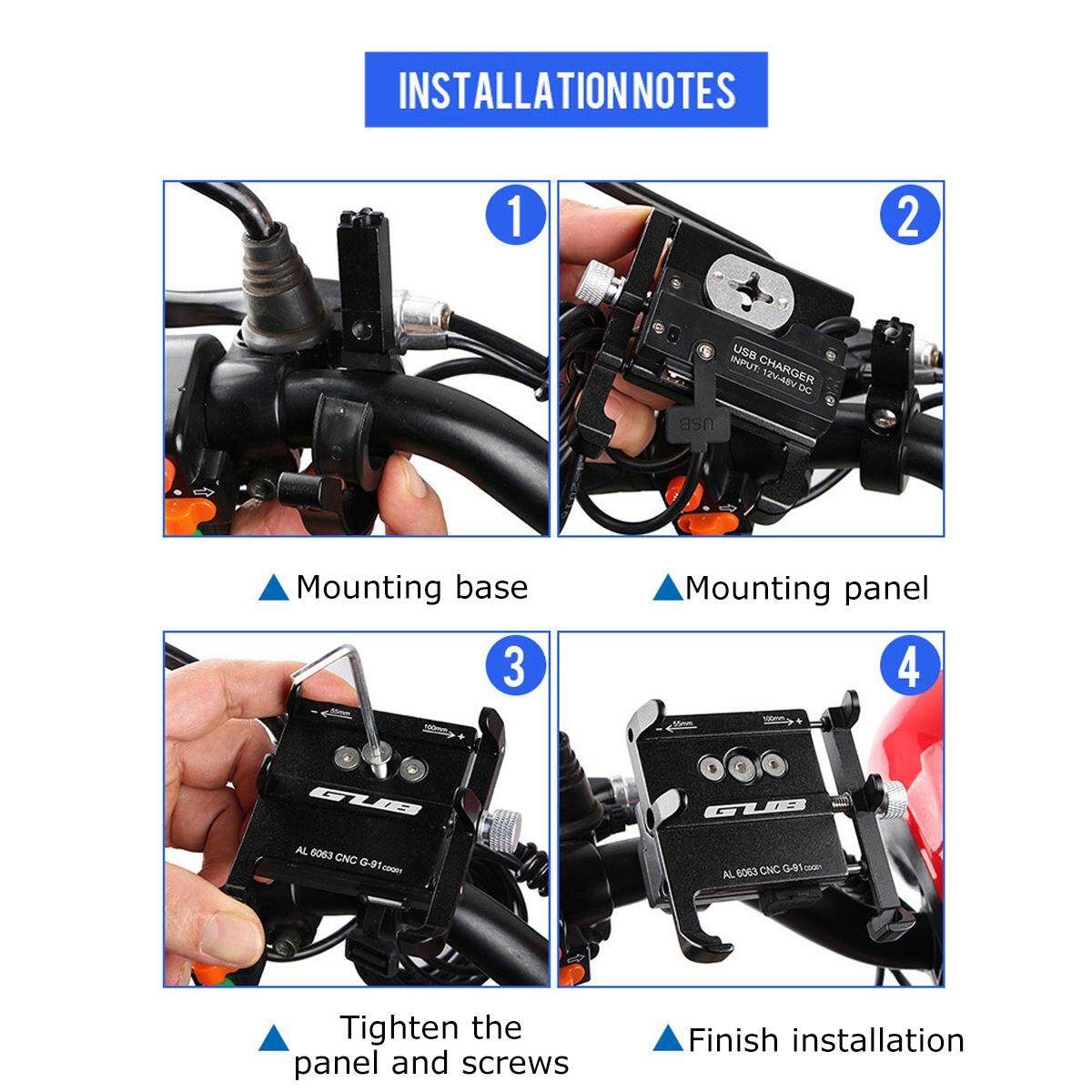 GUB G-91 Phone Holder Electric Rechargeable Mount Stand Motorcycle Bicycle Bike