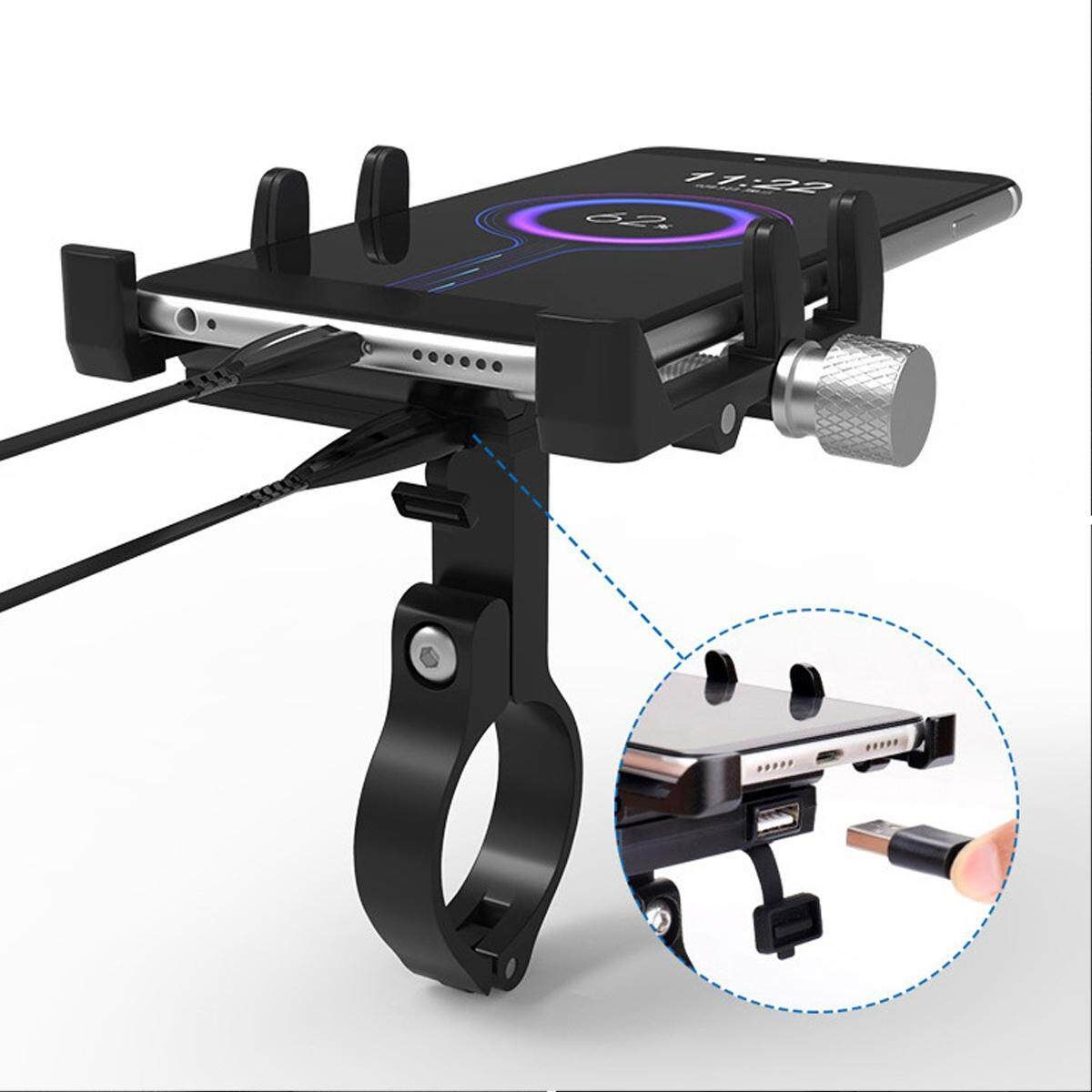 GUB G-91 Phone Holder Electric Rechargeable Mount Stand Motorcycle Bicycle Bike