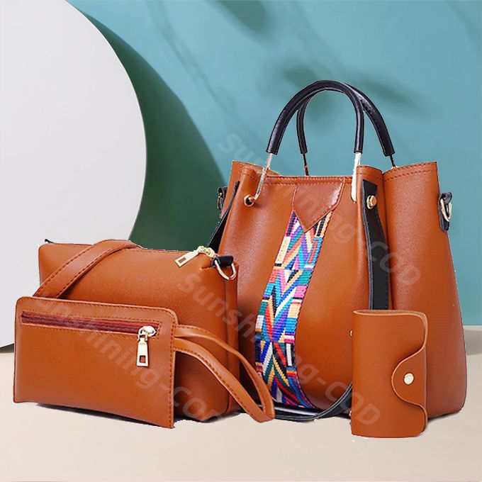 4 In 1 Ladies Handbags Set - Brown