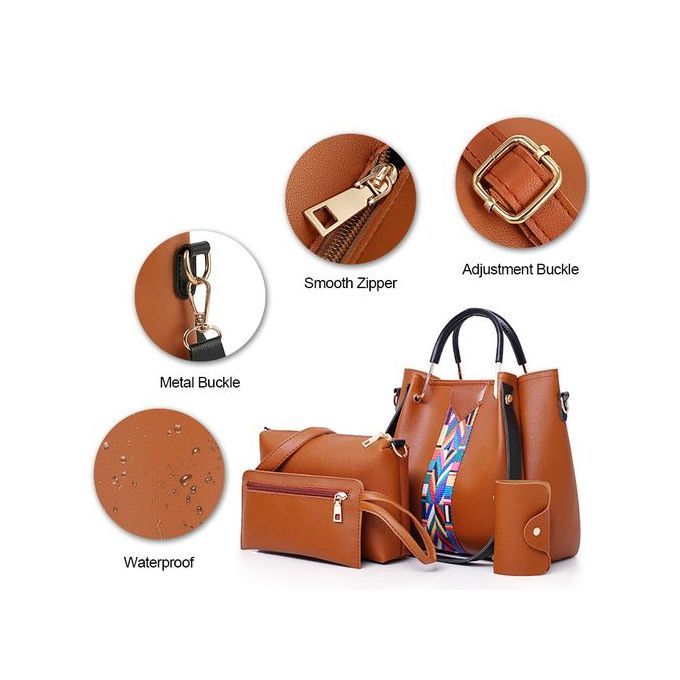 4 In 1 Ladies Handbags Set - Brown