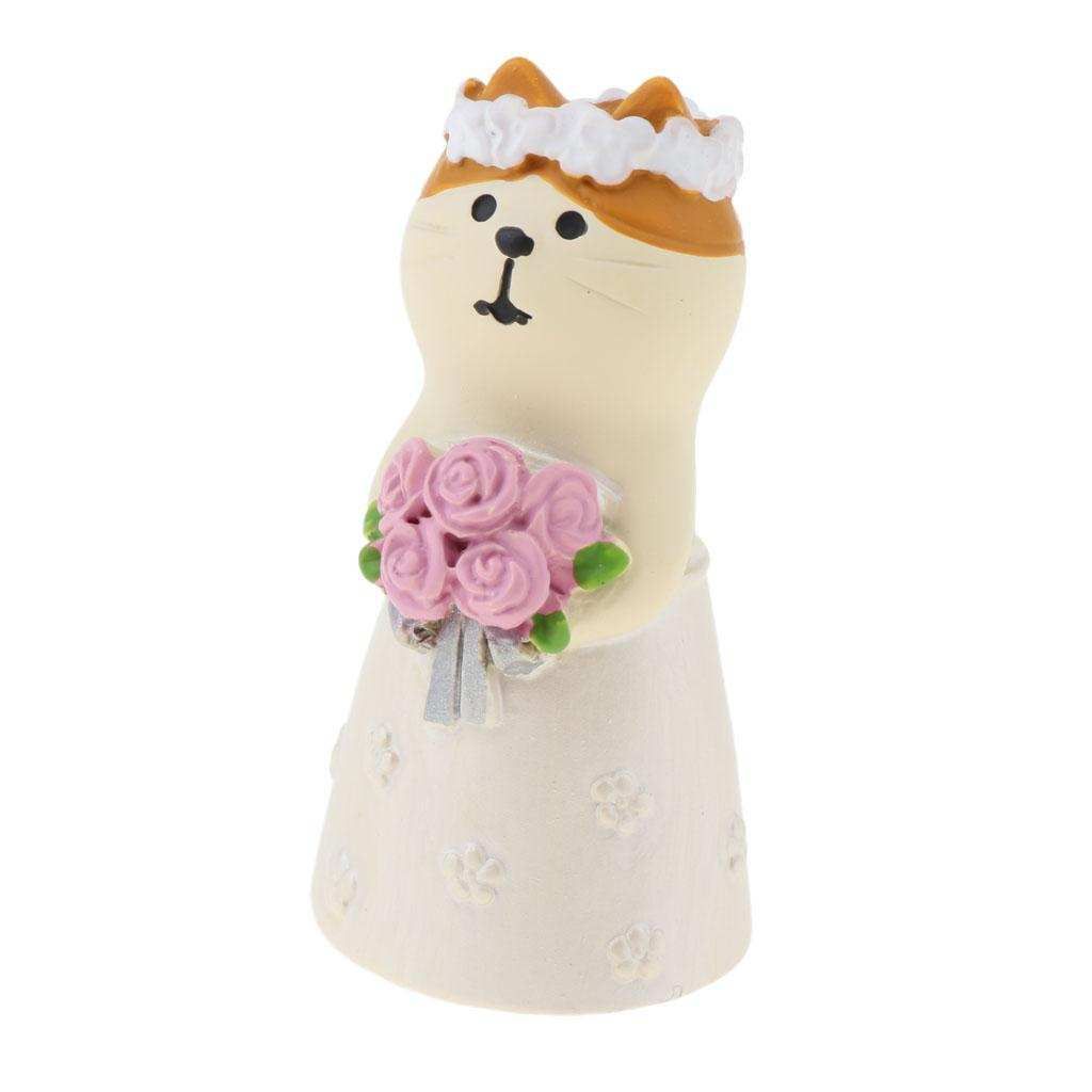 Mini Resin Cat Desktop Ornament Table Craft Home Car Cat Bride