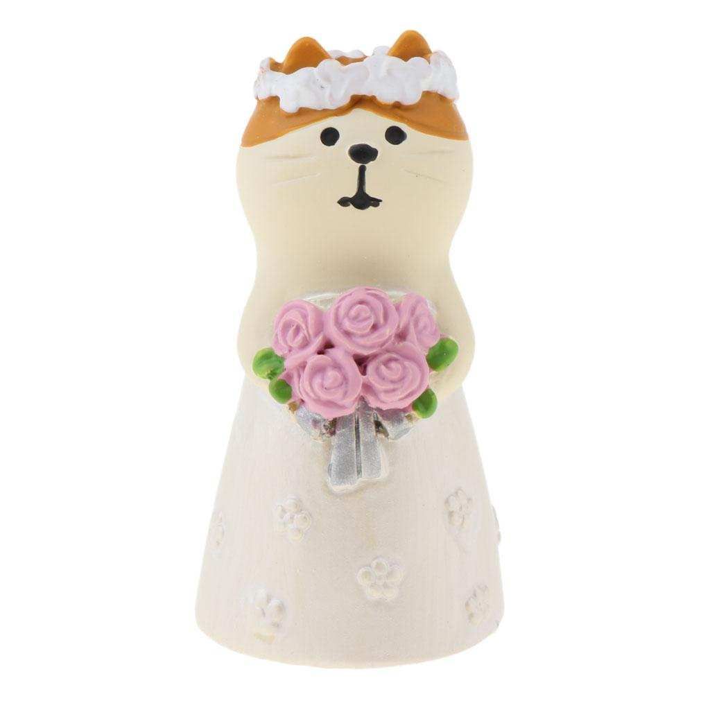 Mini Resin Cat Desktop Ornament Table Craft Home Car Cat Bride
