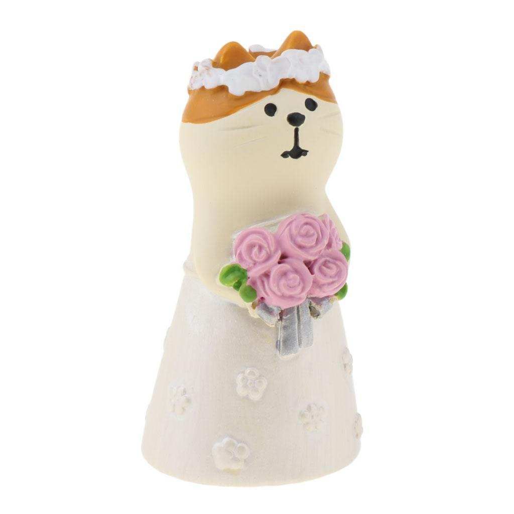Mini Resin Cat Desktop Ornament Table Craft Home Car Cat Bride